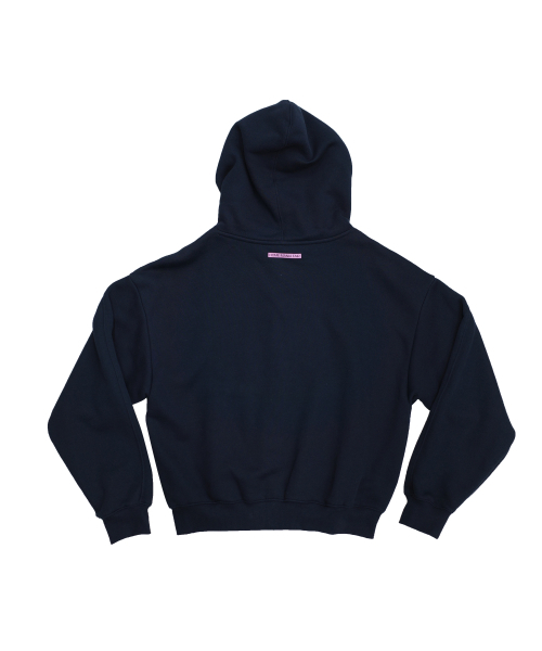 ISTKUNST(イストクンスト)の「HMF LOGO HOOD ZIP UP_NAVY(IK2FFMM486C)(パーカー・レディース・ネイビー・ONE SIZE)」の2枚目の写真