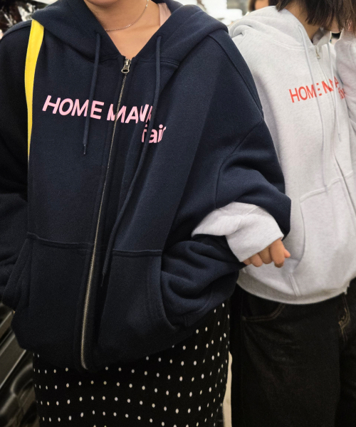 ISTKUNST(イストクンスト)の「HMF LOGO HOOD ZIP UP_NAVY(IK2FFMM486C)(パーカー・レディース・ネイビー・ONE SIZE)」の5枚目の写真
