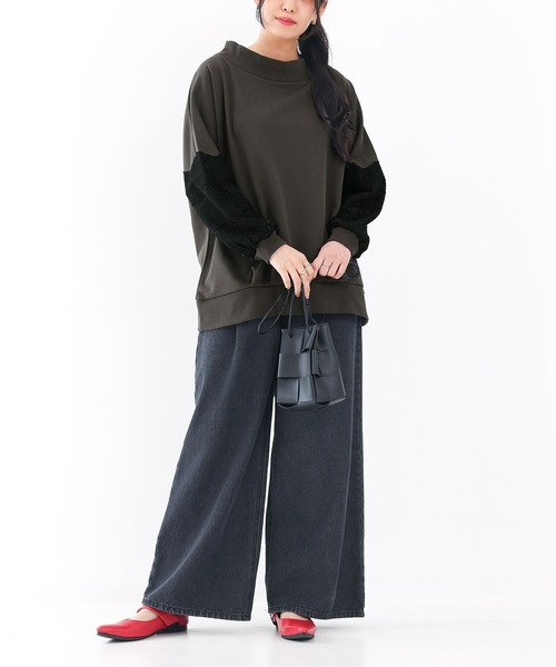 n'OrLABEL（ノアールレーベル）の「『裏毛袖レースプルオーバー』（スウェット・レディース・ブルー/チャコール・FREE）」の21枚目の写真