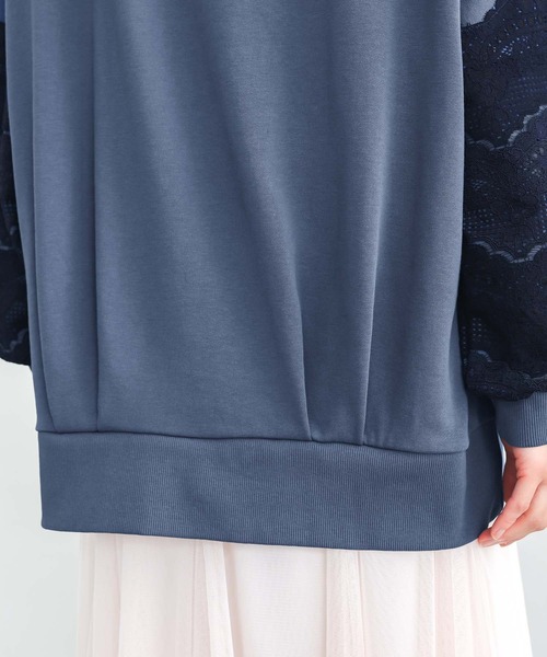 n'OrLABEL（ノアールレーベル）の「『裏毛袖レースプルオーバー』（スウェット・レディース・ブルー/チャコール・FREE）」の18枚目の写真