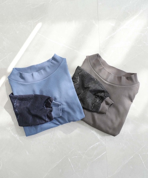 n'OrLABEL（ノアールレーベル）の「『裏毛袖レースプルオーバー』（スウェット・レディース・ブルー/チャコール・FREE）」の4枚目の写真