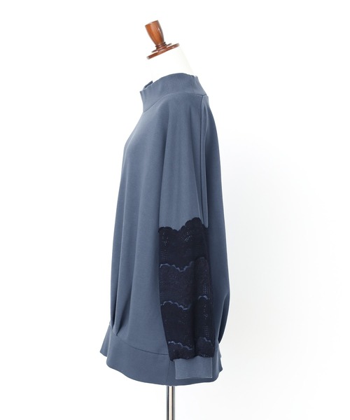 n'OrLABEL（ノアールレーベル）の「『裏毛袖レースプルオーバー』（スウェット・レディース・ブルー/チャコール・FREE）」の12枚目の写真