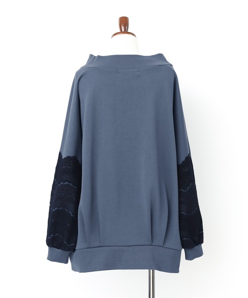 n'OrLABEL（ノアールレーベル）の「『裏毛袖レースプルオーバー』（スウェット・レディース・ブルー/チャコール・FREE）」の11枚目の写真