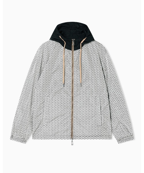 ARMANI EXCHANGE(アルマーニエクスチェンジ)の「【A|X アルマーニ エクスチェンジ】オールオーバーロゴ リバーシブル フーデッドブルゾン(ナイロンジャケット・メンズ・アイボリー・LARGE/MEDIUM/SMALL/X-LARGE/X-SMALL)」の5枚目の写真