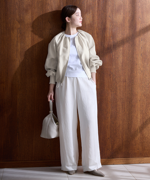 IENA（イエナ）の「《一部カラーWEB限定/新色あり/追加2》ウォッシャブル シアーノーカラーブルゾン（その他アウター・レディース・チャコールグレー/ベージュ/ネイビー・FREE）」の5枚目の写真