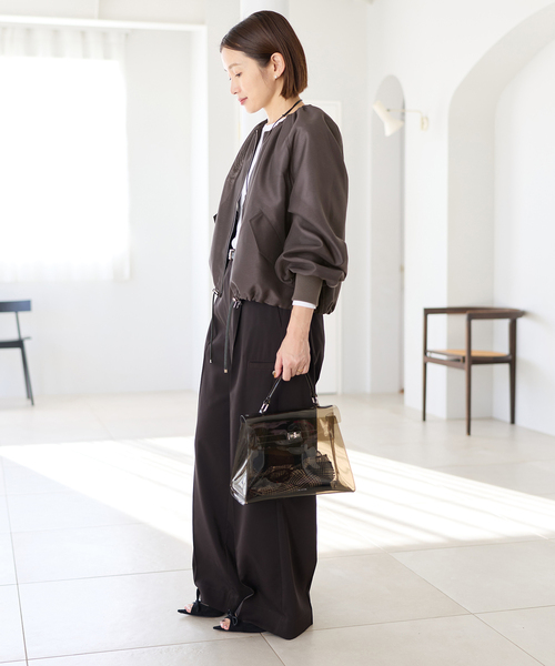 IENA（イエナ）の「《一部カラーWEB限定/新色あり/追加2》ウォッシャブル シアーノーカラーブルゾン（その他アウター・レディース・チャコールグレー/ベージュ/ネイビー・FREE）」の9枚目の写真