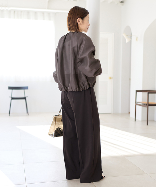 IENA（イエナ）の「《一部カラーWEB限定/新色あり/追加2》ウォッシャブル シアーノーカラーブルゾン（その他アウター・レディース・チャコールグレー/ベージュ/ネイビー・FREE）」の11枚目の写真