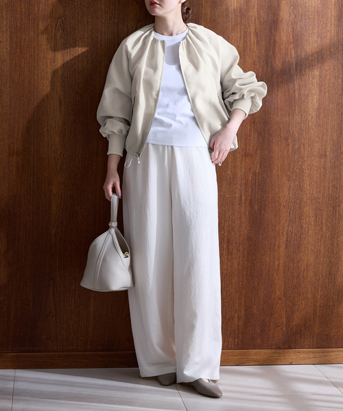 IENA（イエナ）の「《一部カラーWEB限定/新色あり/追加2》ウォッシャブル シアーノーカラーブルゾン（その他アウター・レディース・チャコールグレー/ベージュ/ネイビー・FREE）」の18枚目の写真