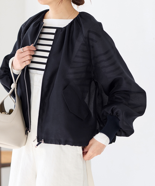 IENA（イエナ）の「《一部カラーWEB限定/新色あり/追加2》ウォッシャブル シアーノーカラーブルゾン（その他アウター・レディース・チャコールグレー/ベージュ/ネイビー・FREE）」の22枚目の写真