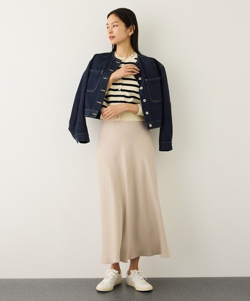 ROPE'（ロペ）の「リンクルサテンマーメイドスカート（スカート・レディース・ブラック/ベージュ・38/36）」の8枚目の写真