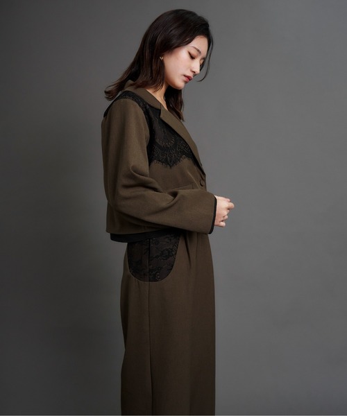 My shawty（ﾏｲｼｬｳﾃｨｰ）の「jacket set pants dress（パンツドレス・レディース・ミント/ブラック/ブラウン・MEDIUM/SMALL）」の9枚目の写真