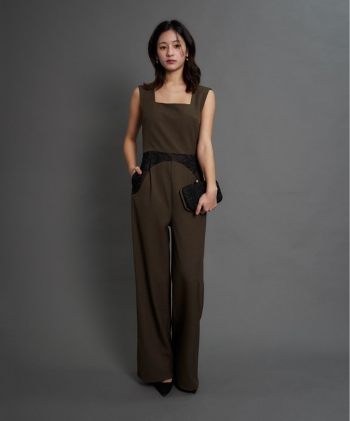My shawty（ﾏｲｼｬｳﾃｨｰ）の「jacket set pants dress（パンツドレス・レディース・ミント/ブラック/ブラウン・MEDIUM/SMALL）」の6枚目の写真
