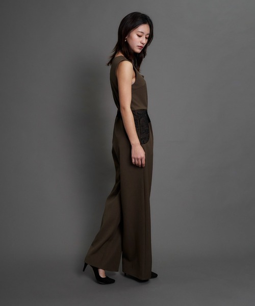 My shawty（ﾏｲｼｬｳﾃｨｰ）の「jacket set pants dress（パンツドレス・レディース・ミント/ブラック/ブラウン・MEDIUM/SMALL）」の7枚目の写真