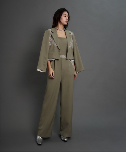 My shawty（ﾏｲｼｬｳﾃｨｰ）の「jacket set pants dress（パンツドレス・レディース・ミント/ブラック/ブラウン・MEDIUM/SMALL）」の11枚目の写真