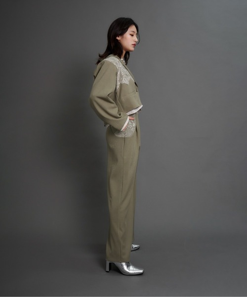 My shawty（ﾏｲｼｬｳﾃｨｰ）の「jacket set pants dress（パンツドレス・レディース・ミント/ブラック/ブラウン・MEDIUM/SMALL）」の13枚目の写真