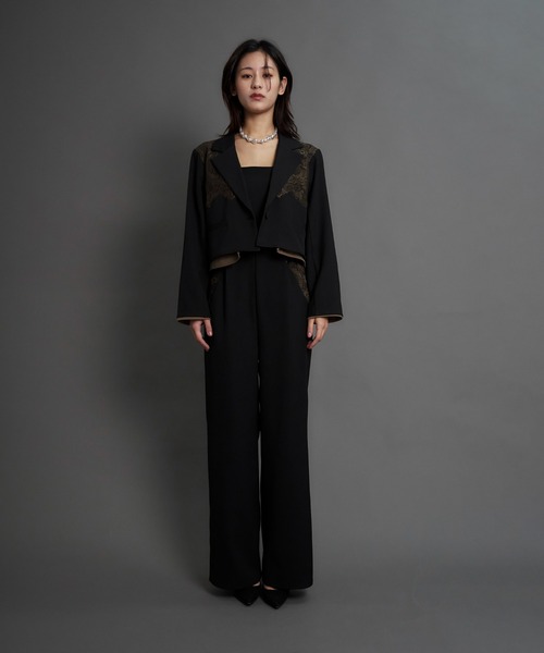 My shawty（ﾏｲｼｬｳﾃｨｰ）の「jacket set pants dress（パンツドレス・レディース・ミント/ブラック/ブラウン・MEDIUM/SMALL）」の19枚目の写真