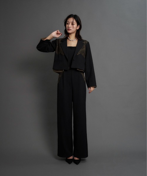 My shawty（ﾏｲｼｬｳﾃｨｰ）の「jacket set pants dress（パンツドレス・レディース・ミント/ブラック/ブラウン・MEDIUM/SMALL）」の18枚目の写真