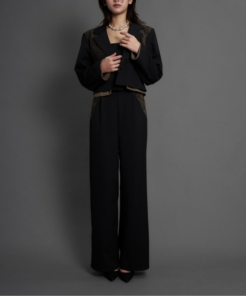 My shawty（ﾏｲｼｬｳﾃｨｰ）の「jacket set pants dress（パンツドレス・レディース・ミント/ブラック/ブラウン・MEDIUM/SMALL）」の20枚目の写真