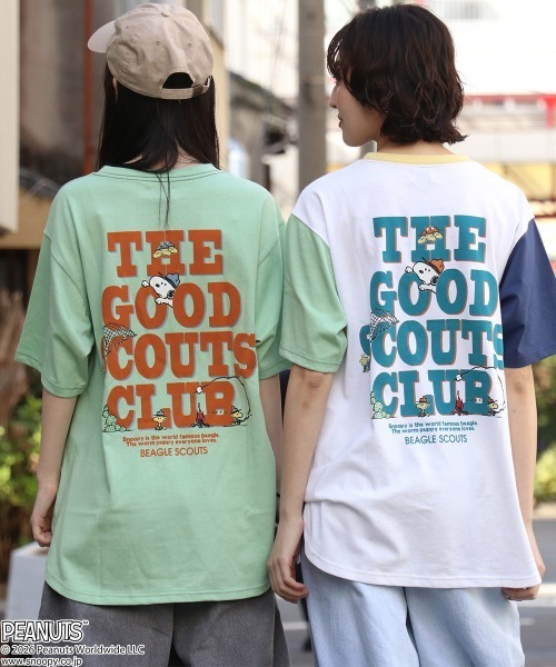 KRIFF MAYER Lady's Collection(クリフメイヤーレディースコレクション)の「【接触冷感・吸水速乾・毛玉防止】スヌーピーAラインT(Tシャツ/カットソー・レディース・チャコール/イエロー/ネイビー/ライトグリーン/カラフル/オフホワイト・MEDIUM/LARGE)」の7枚目の写真