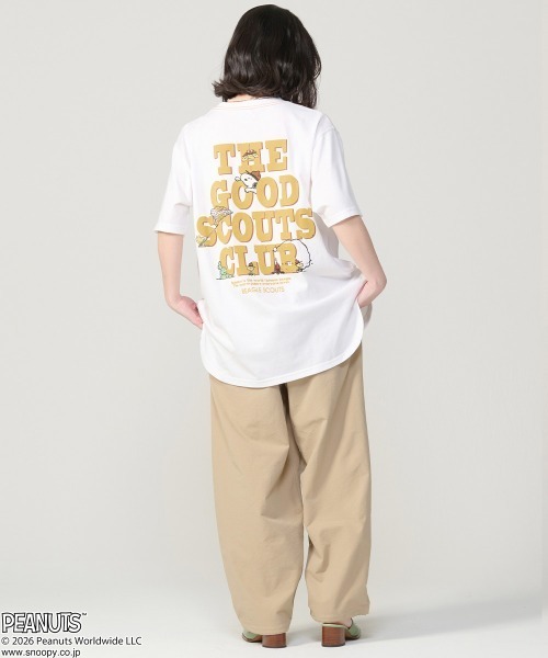 KRIFF MAYER Lady's Collection(クリフメイヤーレディースコレクション)の「【接触冷感・吸水速乾・毛玉防止】スヌーピーAラインT(Tシャツ/カットソー・レディース・チャコール/イエロー/ネイビー/ライトグリーン/カラフル/オフホワイト・MEDIUM/LARGE)」の13枚目の写真