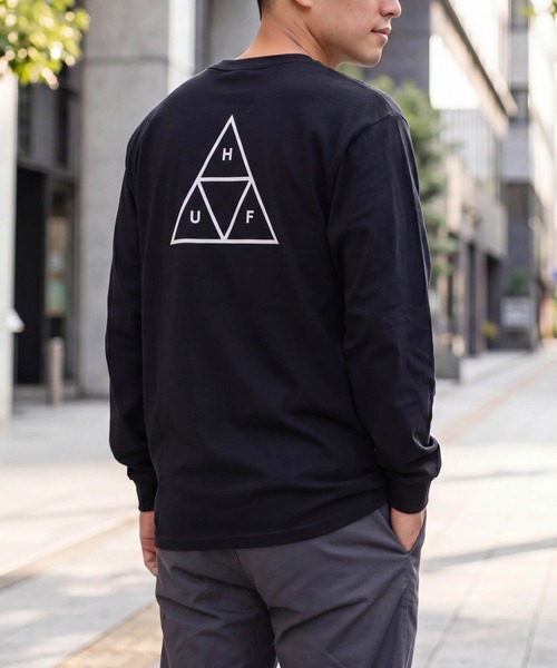 HUF(ハフ)の「【T17】【HUF/ハフ】ESSENTIAL TT L/S TEE(Tシャツ/カットソー・メンズ・ホワイト/ブラック・X-LARGE/MEDIUM)」の2枚目の写真