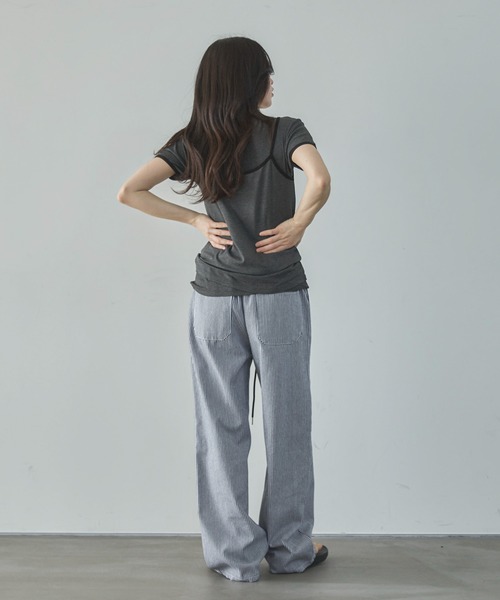 feepur(フェピュール)の「配色リンガーキャミsetTee(Tシャツ/カットソー・レディース・アイボリー/チャコールグレー・MEDIUM)」の7枚目の写真
