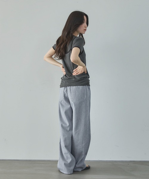 feepur(フェピュール)の「配色リンガーキャミsetTee(Tシャツ/カットソー・レディース・アイボリー/チャコールグレー・MEDIUM)」の9枚目の写真