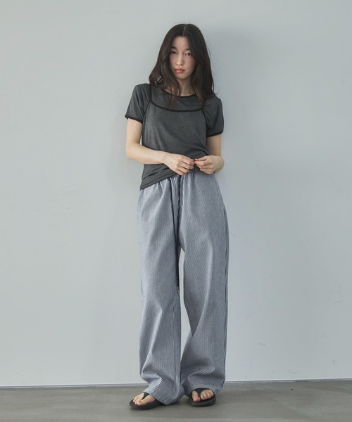 feepur(フェピュール)の「配色リンガーキャミsetTee(Tシャツ/カットソー・レディース・アイボリー/チャコールグレー・MEDIUM)」の10枚目の写真