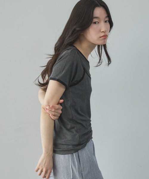 feepur(フェピュール)の「配色リンガーキャミsetTee(Tシャツ/カットソー・レディース・アイボリー/チャコールグレー・MEDIUM)」の12枚目の写真