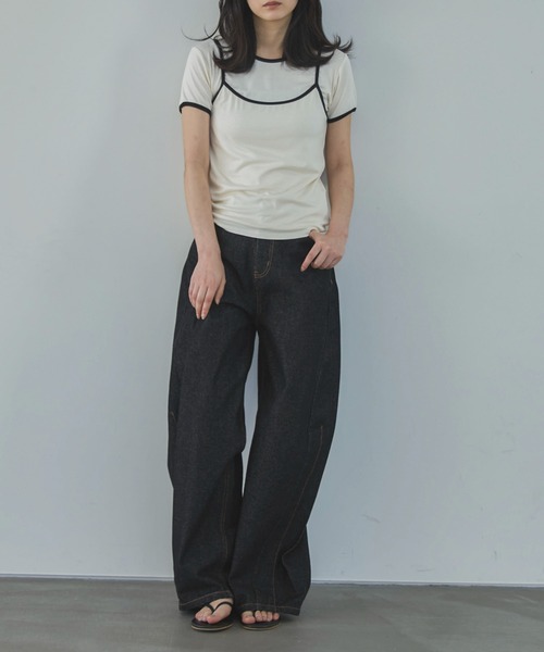 feepur(フェピュール)の「配色リンガーキャミsetTee(Tシャツ/カットソー・レディース・アイボリー/チャコールグレー・MEDIUM)」の17枚目の写真