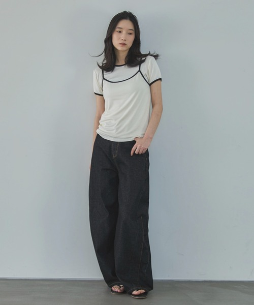 feepur(フェピュール)の「配色リンガーキャミsetTee(Tシャツ/カットソー・レディース・アイボリー/チャコールグレー・MEDIUM)」の19枚目の写真