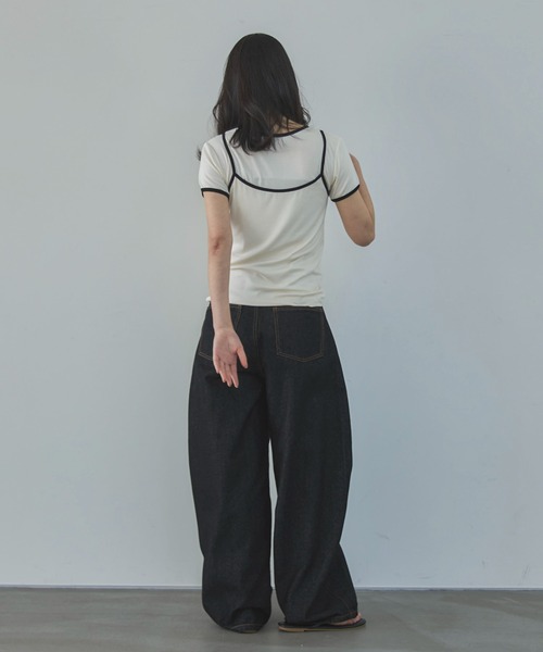 feepur(フェピュール)の「配色リンガーキャミsetTee(Tシャツ/カットソー・レディース・アイボリー/チャコールグレー・MEDIUM)」の22枚目の写真