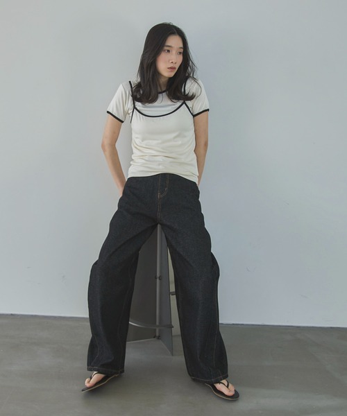 feepur(フェピュール)の「配色リンガーキャミsetTee(Tシャツ/カットソー・レディース・アイボリー/チャコールグレー・MEDIUM)」の21枚目の写真