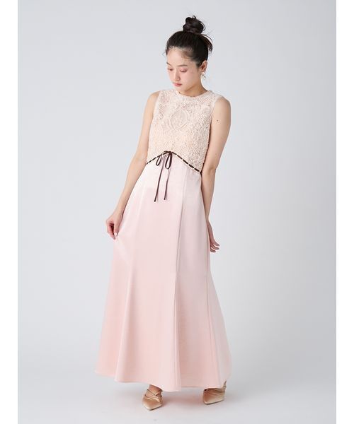 LILY BROWN（リリーブラウン）の「エンブロイダリーヴィンテージサテンドレス（ドレス・レディース・ピンク/チャコールグレー/ブラック・0/1）」の5枚目の写真