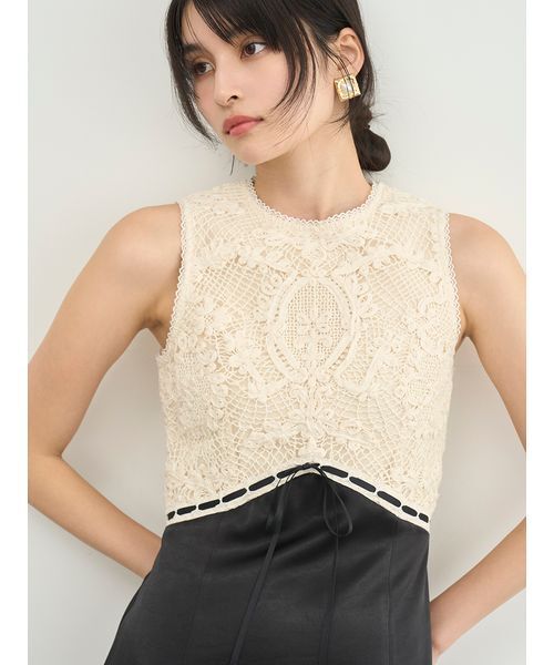 LILY BROWN（リリーブラウン）の「エンブロイダリーヴィンテージサテンドレス（ドレス・レディース・ピンク/チャコールグレー/ブラック・0/1）」の13枚目の写真