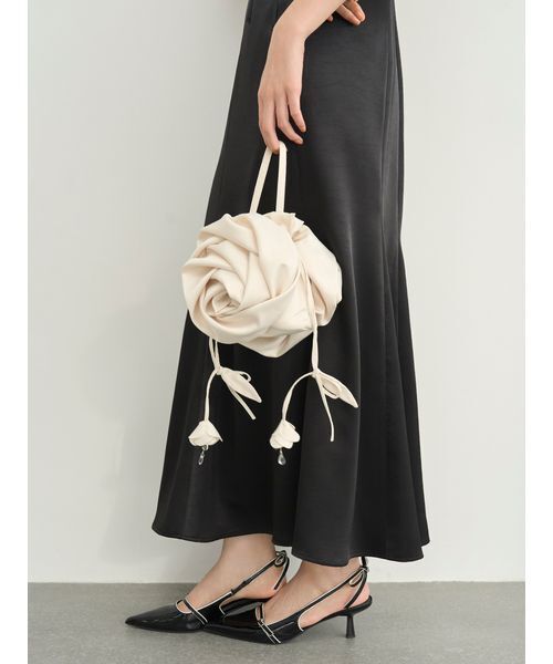 LILY BROWN（リリーブラウン）の「エンブロイダリーヴィンテージサテンドレス（ドレス・レディース・ピンク/チャコールグレー/ブラック・0/1）」の14枚目の写真