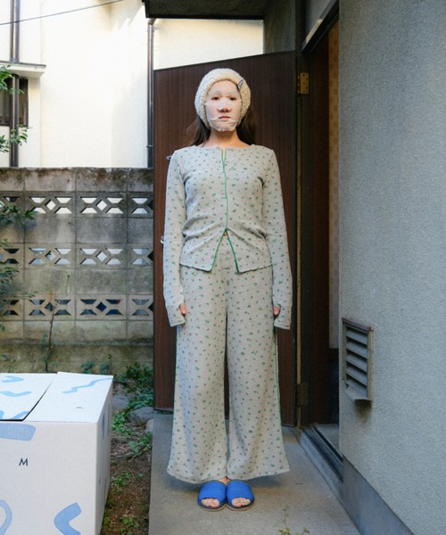 PAMM(パム)の「花や実や葉のワッフルパンツ(その他パンツ・レディース・グリーン系/ホワイト×パープル・2/1)」の2枚目の写真