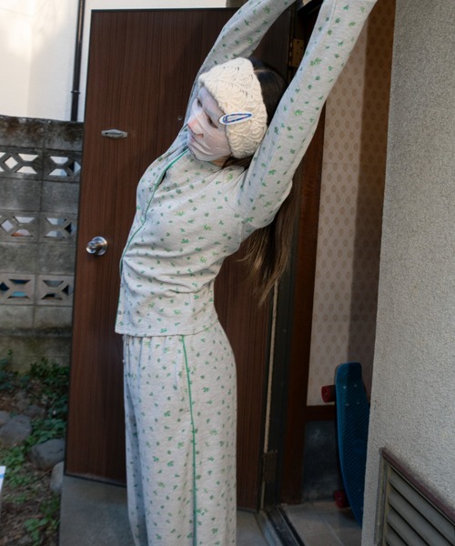 PAMM(パム)の「花や実や葉のワッフルパンツ(その他パンツ・レディース・グリーン系/ホワイト×パープル・2/1)」の6枚目の写真