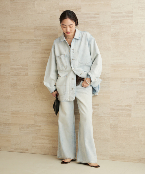 plage(プラージュ)の「《WEB限定追加》bleach coverall 2(デニムジャケット・レディース・サックスブルー・38/36)」の2枚目の写真