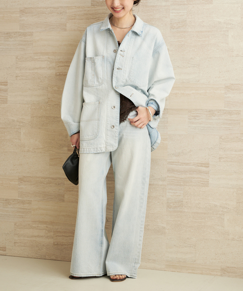 plage(プラージュ)の「《WEB限定追加》bleach coverall 2(デニムジャケット・レディース・サックスブルー・38/36)」の4枚目の写真