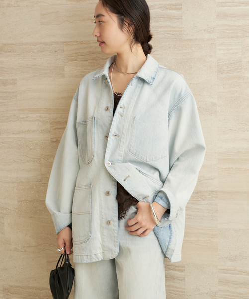 plage(プラージュ)の「《WEB限定追加》bleach coverall 2(デニムジャケット・レディース・サックスブルー・38/36)」の7枚目の写真