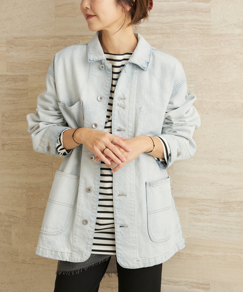 plage(プラージュ)の「《WEB限定追加》bleach coverall 2(デニムジャケット・レディース・サックスブルー・38/36)」の14枚目の写真