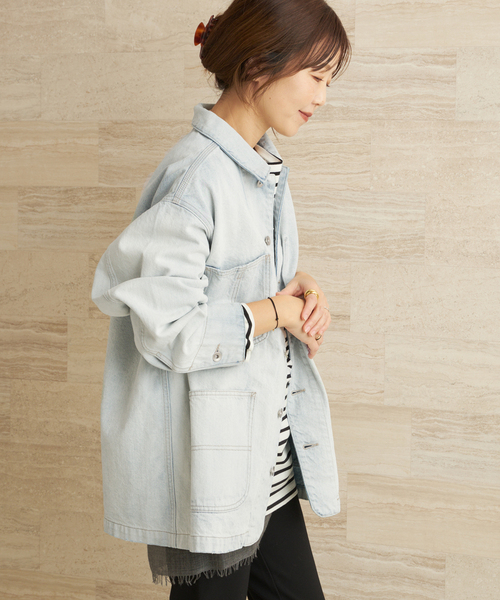 plage(プラージュ)の「《WEB限定追加》bleach coverall 2(デニムジャケット・レディース・サックスブルー・38/36)」の15枚目の写真