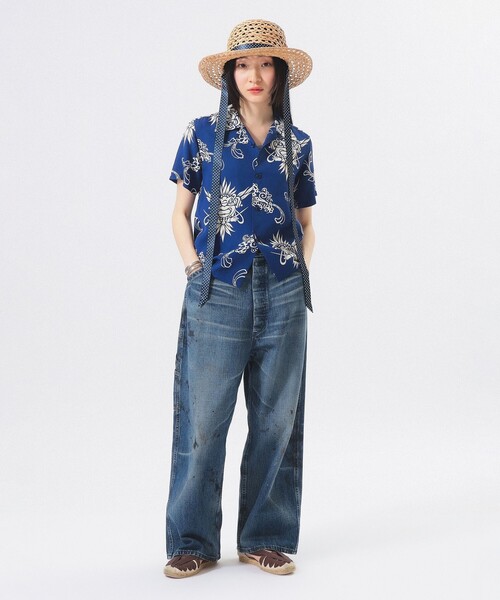 SUN SURF（サンサーフ）の「【別注】SUN SURF / オープンカラー シャツ（シャツ/ブラウス・レディース・ネイビー/ホワイト・MEDIUM/LARGE）」の9枚目の写真