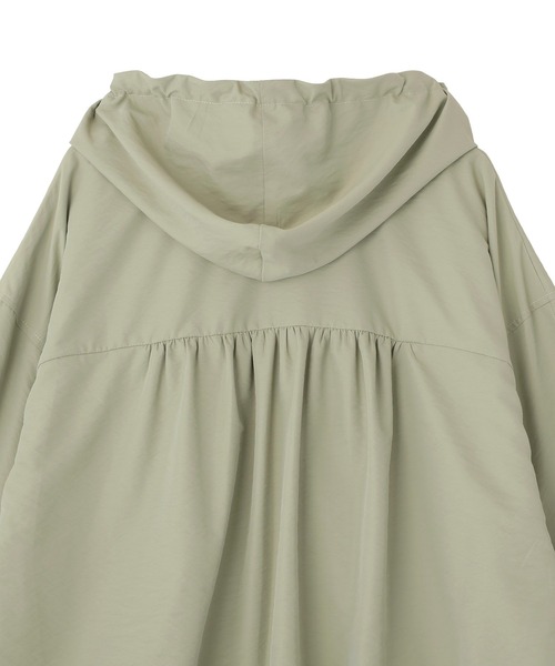 Green　Parks（グリーンパークス）の「撥水加工フード付ブルゾン（ブルゾン・レディース・カーキ/ホワイト系その他2/グレー・FREE）」の9枚目の写真