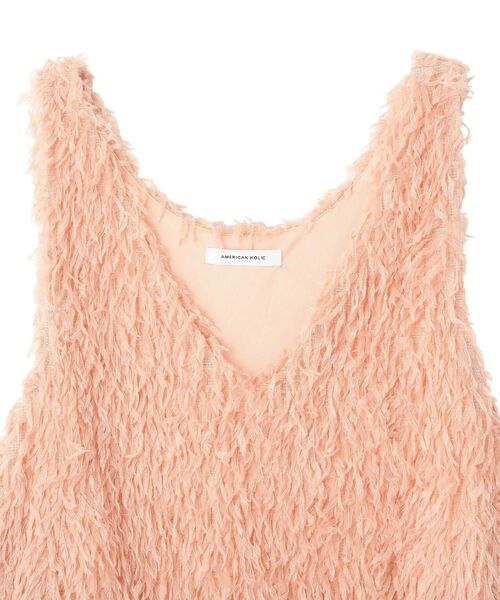 AMERICAN HOLIC（アメリカンホリック）の「【選べる丈】フェザーVネックベスト（ベスト・レディース・アイボリー/ライトブルー/チャコールグレー/オレンジ・L/M）」の18枚目の写真