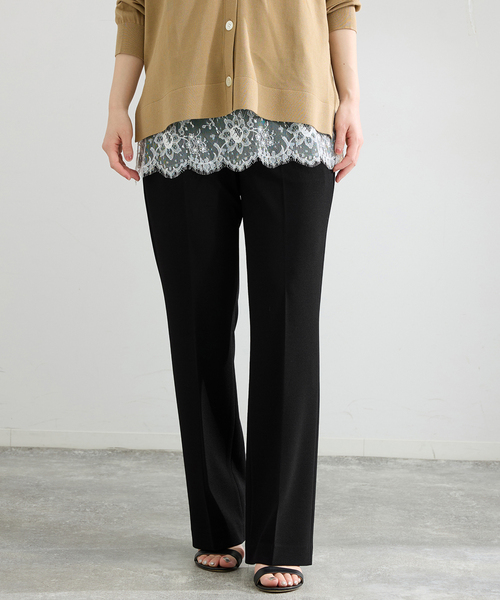 IENA(イエナ)の「《セットアップ対応/》カットジョーゼットスティックパンツ(スラックス・レディース・ブラック/ネイビー・38/36/34)」の5枚目の写真