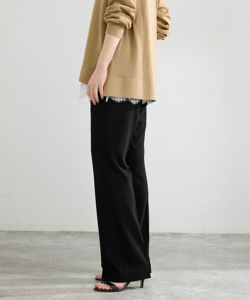 IENA(イエナ)の「《セットアップ対応/》カットジョーゼットスティックパンツ(スラックス・レディース・ブラック/ネイビー・38/36/34)」の7枚目の写真