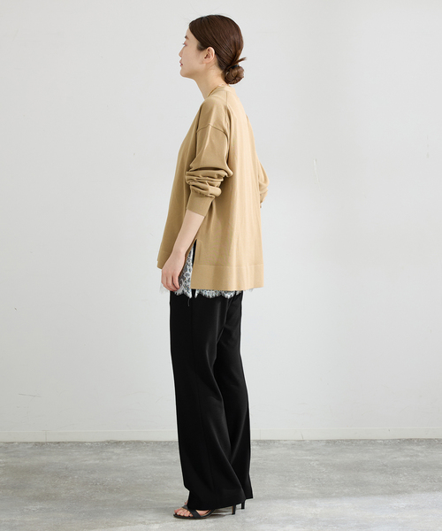 IENA(イエナ)の「《セットアップ対応/》カットジョーゼットスティックパンツ(スラックス・レディース・ブラック/ネイビー・38/36/34)」の11枚目の写真