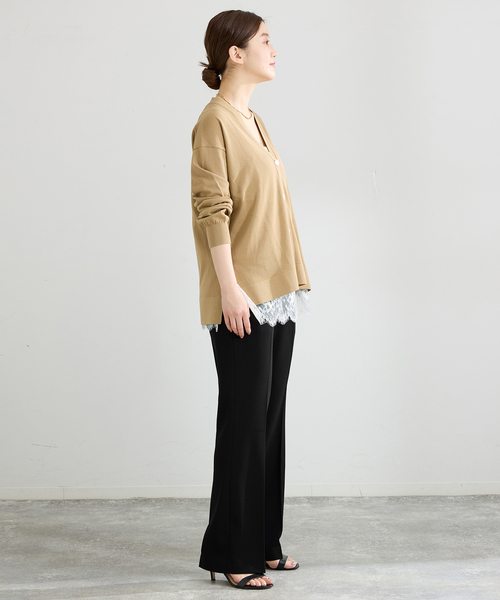 IENA(イエナ)の「《セットアップ対応/》カットジョーゼットスティックパンツ(スラックス・レディース・ブラック/ネイビー・38/36/34)」の14枚目の写真